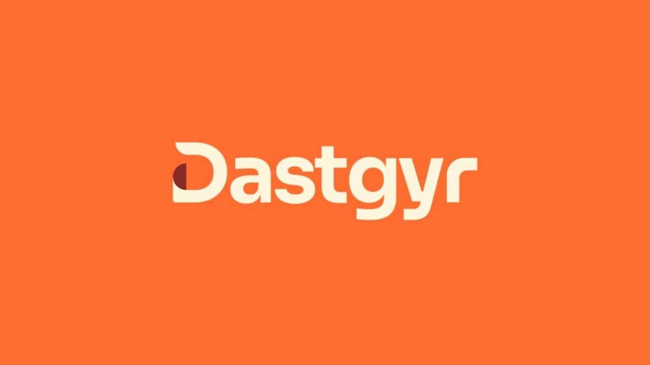 The Dastgyr logo, featuring the word "Dastgyr" in a stylized orange font.
