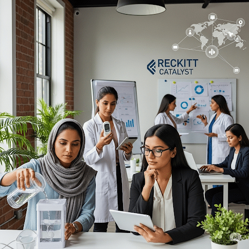 Visual representation of startup funding and innovation for women entrepreneurs in healthcare and hygiene sectors.