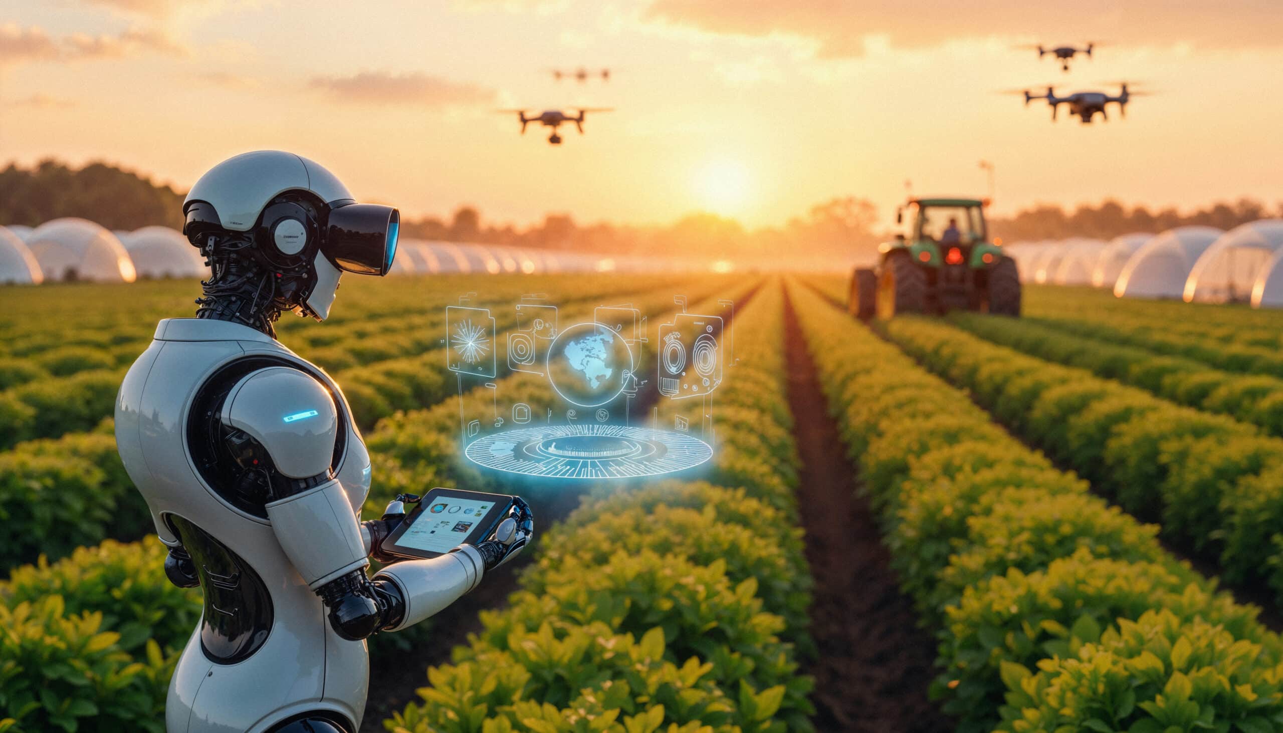 Farmer using modern agricultural technology with funding opportunities highlighted for AgriTech startups