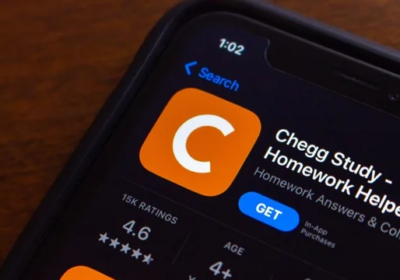 Chegg stock price chart showing 99% collapse from 2021 to 2026 — AI disruption case study