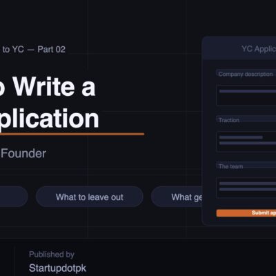 A Pakistani founder writing a Y Combinator application on a laptop — the Fall 2026 deadline is July 27